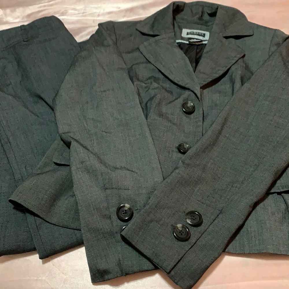 Gray Coat and Pants Suit Set